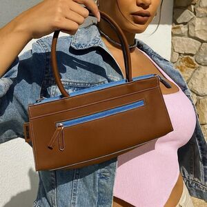 vintage y2k 2000s Brown and blue shoulder bag